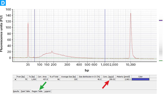 Determining the yield of cDNA from SMARTer Universal kit