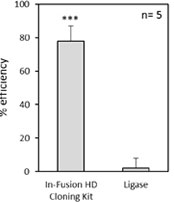 Quantitative comparison of cloning efficiencies obtained with In-Fusion
