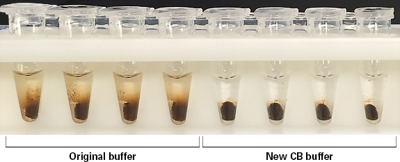 SeqAmp CB PCR buffer improves bead-pellet formation