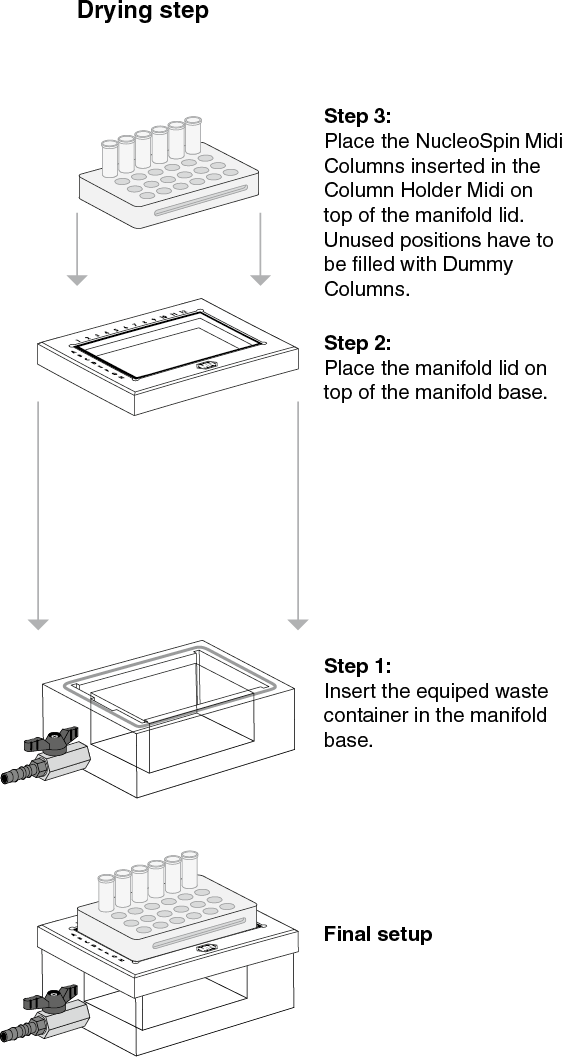 NucleoSpin Plasma Midi procedure: drying step